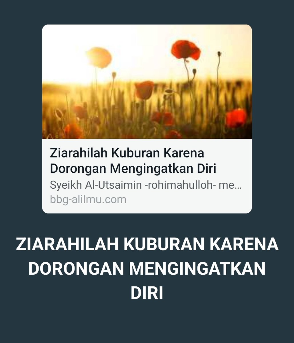 MENGINGATKAN DIRI

Syeikh Al-Utsaimin -rohimahulloh- mengatakan:

"Jika seseorang menziarahi kuburan, maka hendaknya dia lakukan karena dorongan mengambil ibroh, bukan karena dorongan perasaan.

Karena sebagian orang menziarahi kuburan ayahnya, atau kuburan ibunya, karena