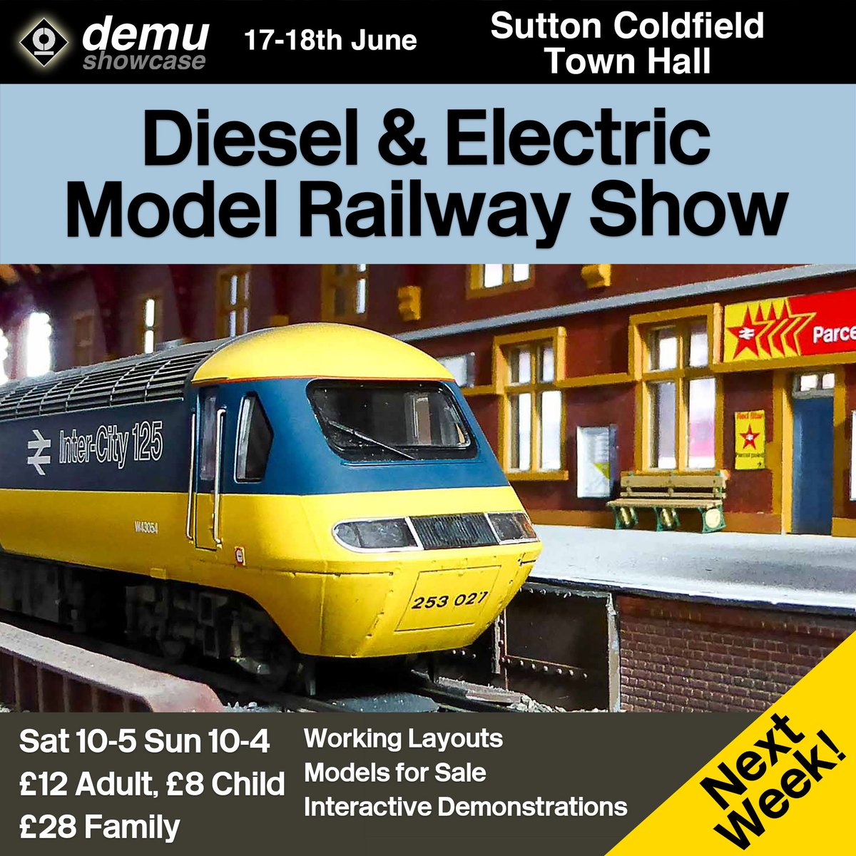 We're gearing up for DEMU Showcase next week at Sutton Coldfield Town Hall. Come along an enjoy the layouts, sample the trade and support the society!