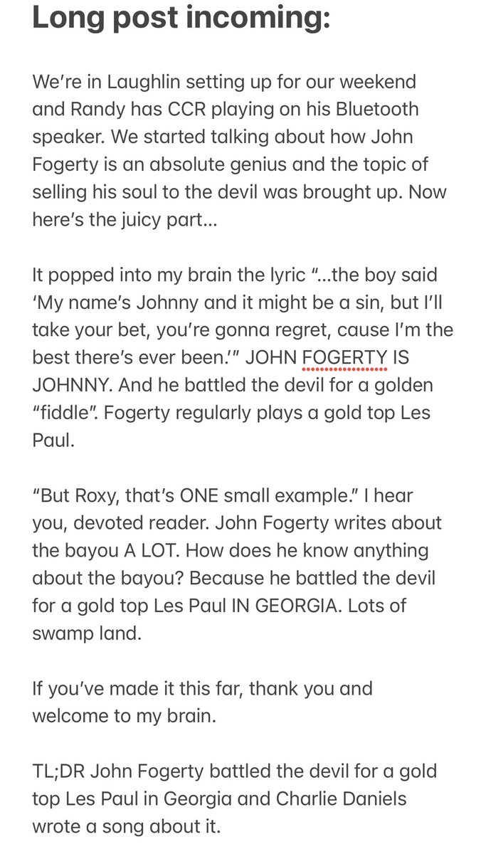 roxygunn's tweet photo. I would love to hear @John_Fogerty’s thoughts on this theory. I think I have a pretty solid case. 🤷🏼‍♀️ https://t.co/3EiOtpeGEO