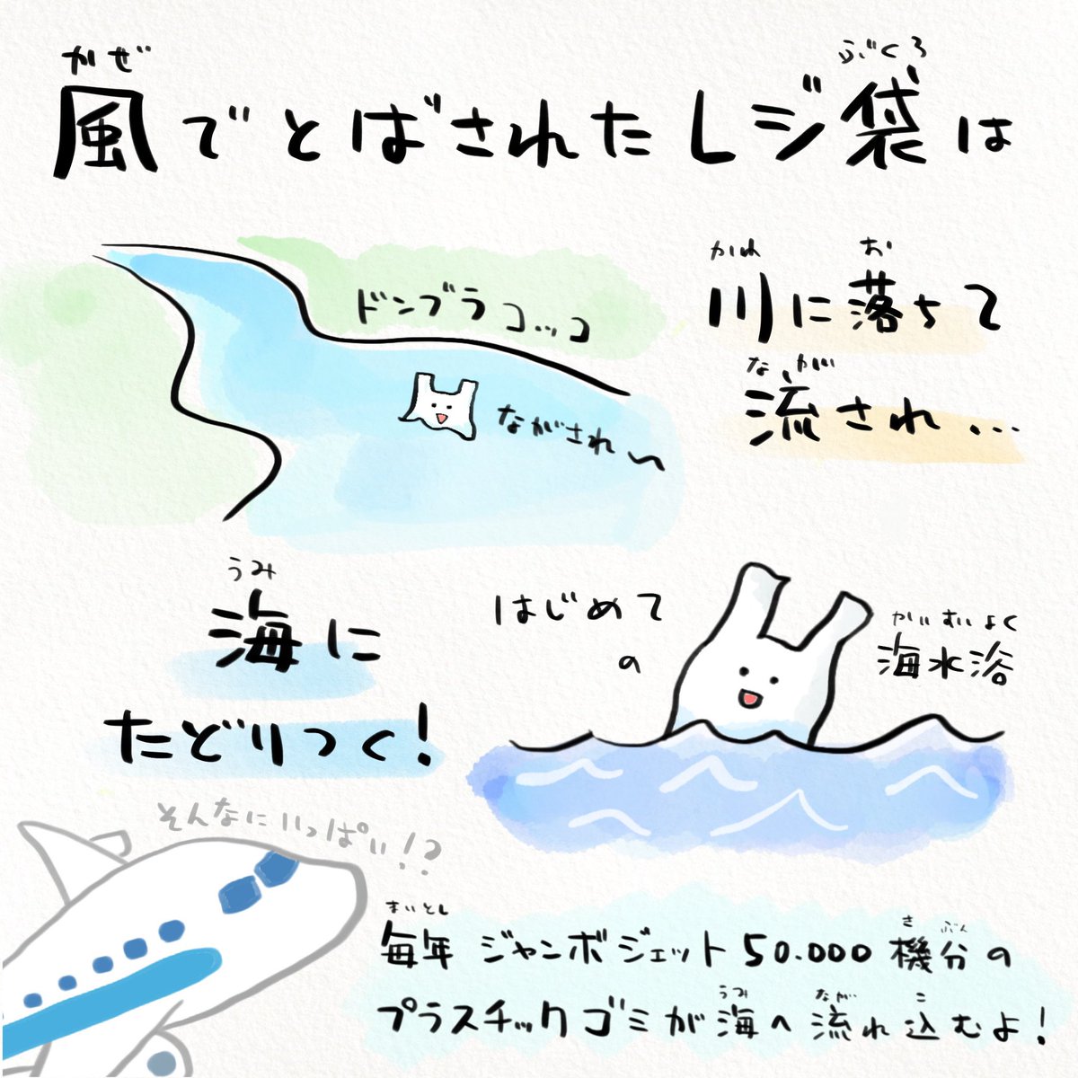 今日は世界海洋デー🏝 2050年には、海洋中のプラスチックごみの重量が魚の重量を超えるという試算もあります。