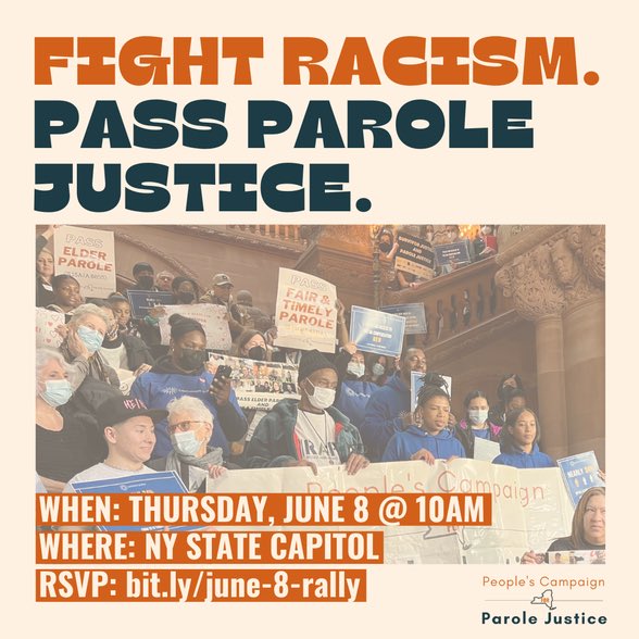 The RAPP crew has been in the Capitol pretty much non-stop since January. Sometimes 500-strong and mighty, sometimes small and agile, always committed and charging forward. Two more days…

Join us tomorrow to demand #ParoleJusticeNY