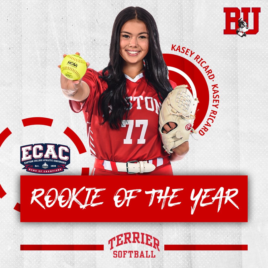 From 1993-2022, we earned 3 @ECACSports year-end awards. Well, today, we claimed 3️⃣ more‼️

Roncin earned our 1st Player since 2010, while Boaz became the first Terrier & @PatriotLeague rep to claim Pitcher. Ricard added our 2nd Rookie.

#GoBU #DawgsEat #NCAASoftball

🐾👊🥎🔥💪