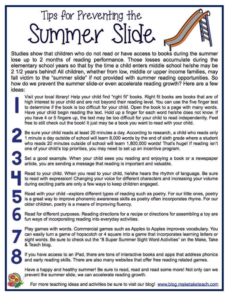 Happy summer break #RedDevilNation !! Here are some great tips to help keep your child on track over break and prevent the summer slide!