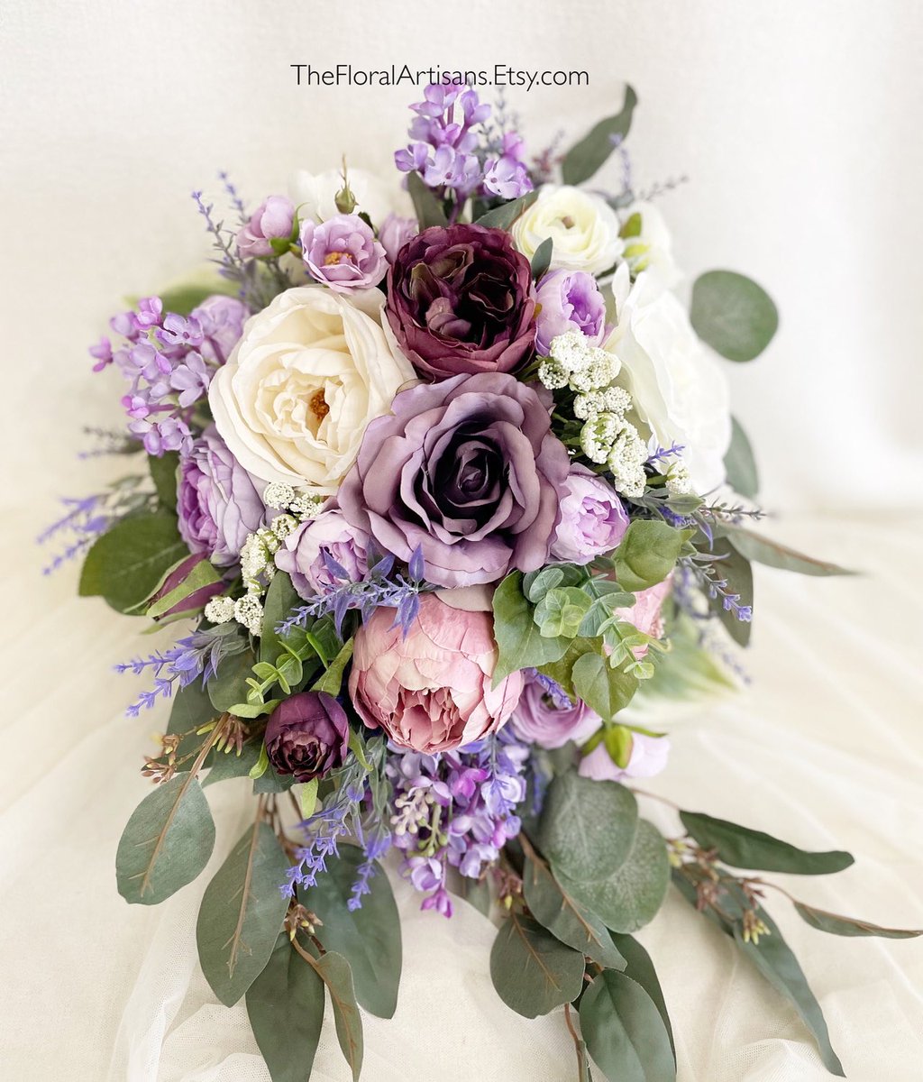 etsy.com/listing/149878… #cascadebridalbouquet #bridesbouquet #purplewedding #fauxbouquets