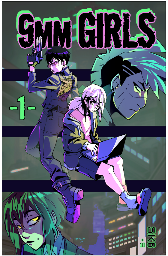 KohariAsh's tweet photo. @Ashcan_Indie @globalcomix I create the manga 9mm Girls - a 18+ urban fantasy action with a LGBTQ+ cast and female leads, showing off how badass they are on bikes, behind the wheel of a school bus and how they kick the butts of very well dressed office demons. https://t.co/gWmNMxRy5B https://t.co/AqiQKwCf4A