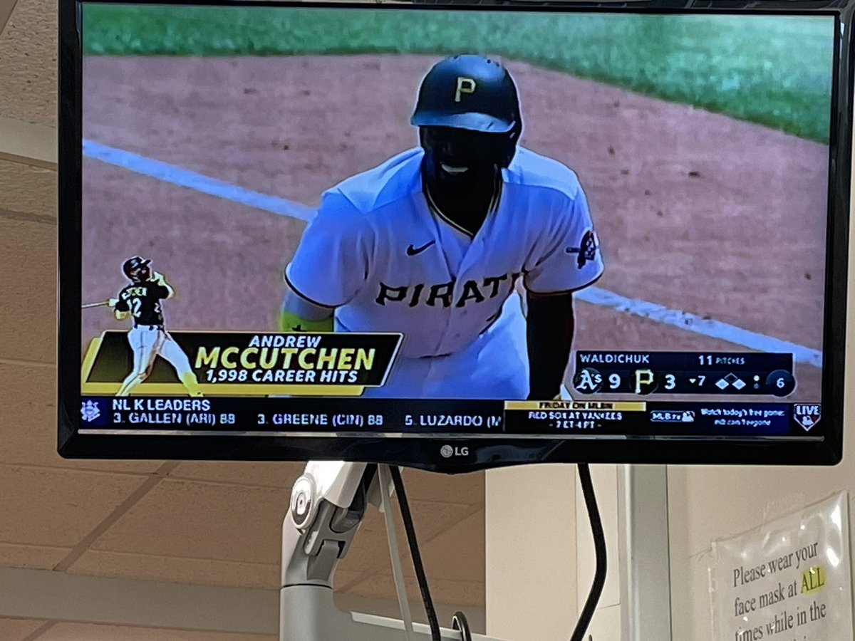 Eight chemo sessions down, four to go.  Bloodwork looked good. Lots of excitement waiting for the bag to drip… (takes about two-plus hours). At least I got to watch my Pirates play.  #CancerSux  #ChemoSuxEvenMore  #GetYourColonoscopy  #BeatItOnceWillBeatItAgain  #StageThree