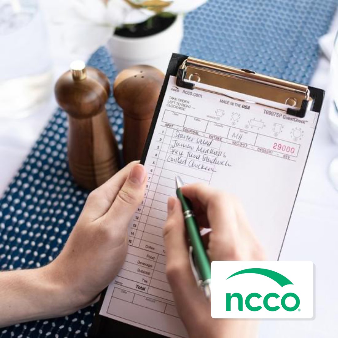Order Pads may seem like a simple accessory in your restaurant, but they are the staple of a good workflow.  

ncco.com/products/guest…

#NCCO #FoodServiceEquipment #Restaurants #RestaurantIndustry #GuestCheck
