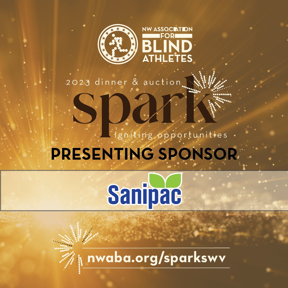 We're only one day away from SPARK dinner & auction in #Eugene! We are so thankful for our #presentingsponsor—Sanipac—who supports our mission and ignites the spark for individuals who are blind & visually impaired. #nwaba #blindathletes