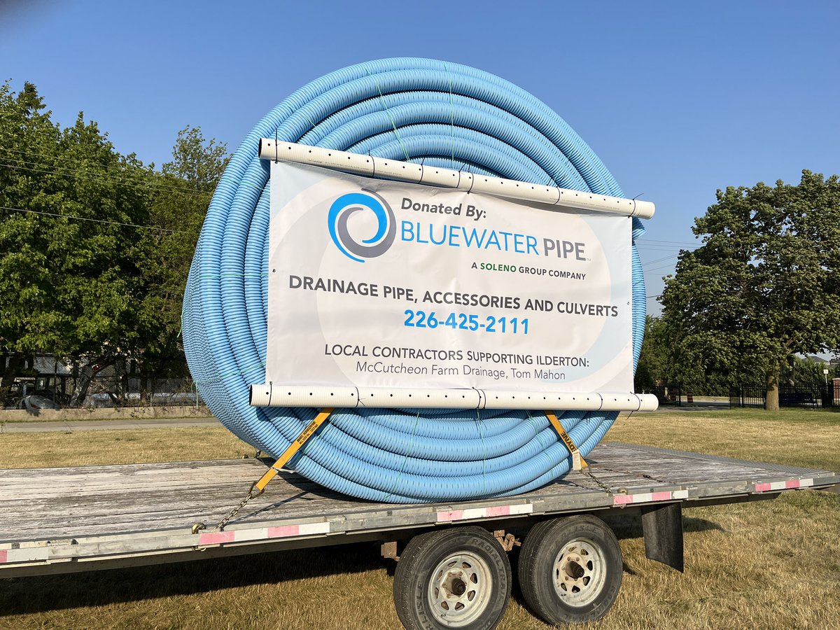 farmdrainage's tweet photo. If you need a roll of drainage tile for a project after wheat this year. This coil is up for auction tomorrow night at the Ilderton Fair annual beef dinner at Ilderton Arena. Come and bid to turn it into cash for the fair board. https://t.co/ebk25M0Zxe