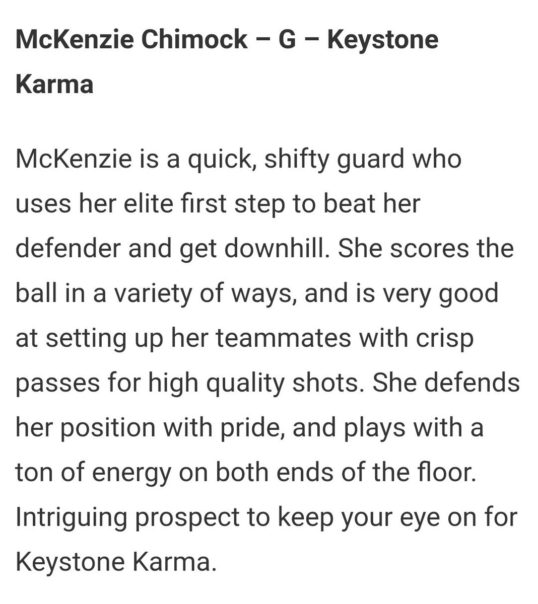 AauKarma's tweet photo. @JrAllStarNJ thanks for the great write up on McKenz! Proud of her hard work and killer attitude.
@ChimockMckenzie https://t.co/n9lggEWOh9