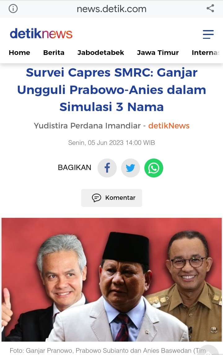 Dari Dua Hasil Survey Capres ini, Kelen Lebih Percaya Hasil Survey Yang Mana?.

LSI = Like 💙

SMRC = Tulis Komen 💬

Dua Duanya Tidak Bisa Dipercaya = Retwit 🔄