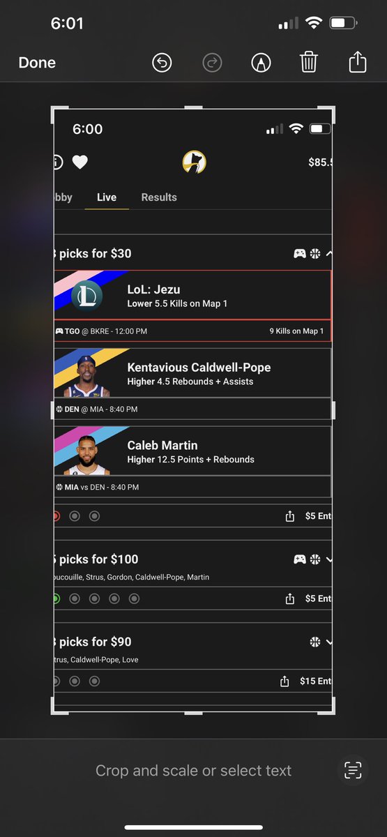mcofer15's tweet photo. @UnderdogFantasy please tell me what is the the legit score and what website you use to score! https://t.co/fBRKSyCL0O