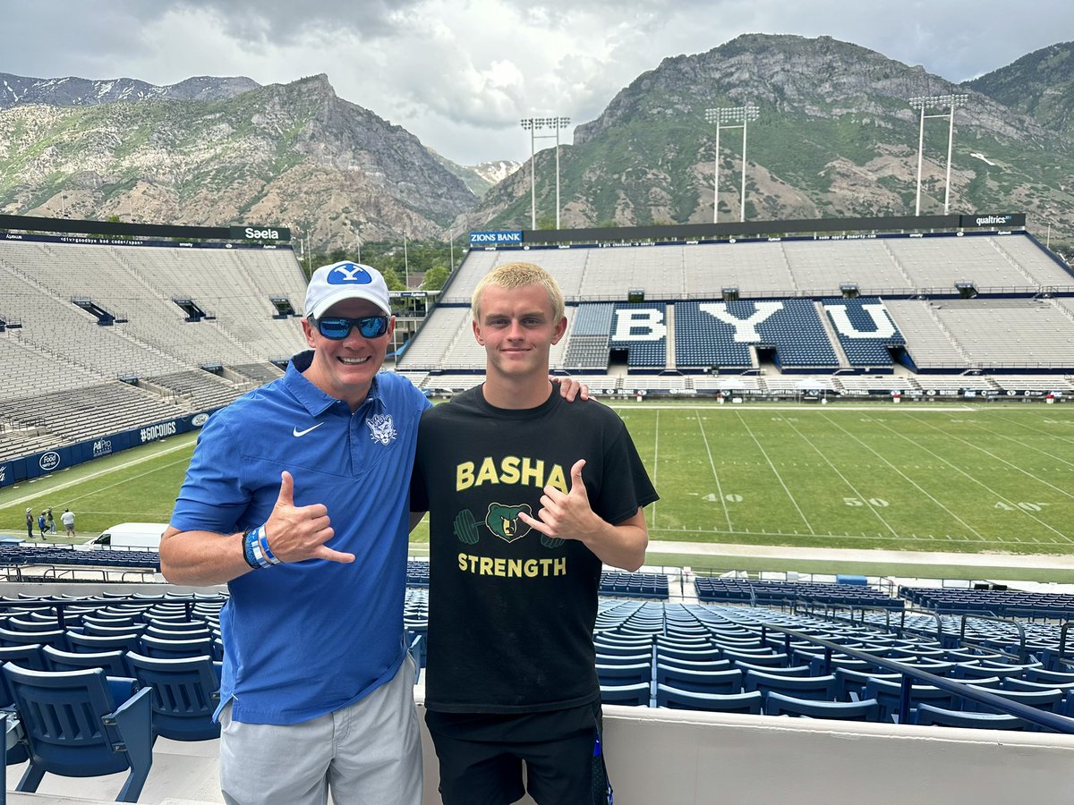 WOW!! After a great conversation with <a href="/CoachJayHill/">Jay Hill</a> and an amazing camp I’ve received my first BIG 12, POWER 5 offer from Brigham Young University‼️
#Gocougs