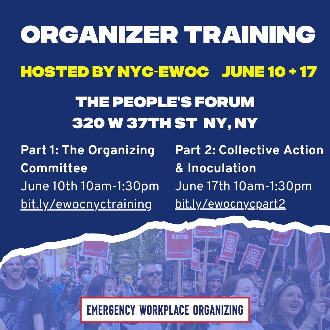 organizeworkers's tweet photo. If you're in NYC, you can win power at work to make demands for the safety of your co-workers. Come join us this weekend.

https://t.co/FST7UHFxPP
https://t.co/WmqsnQJkVv https://t.co/P4xywxThj2