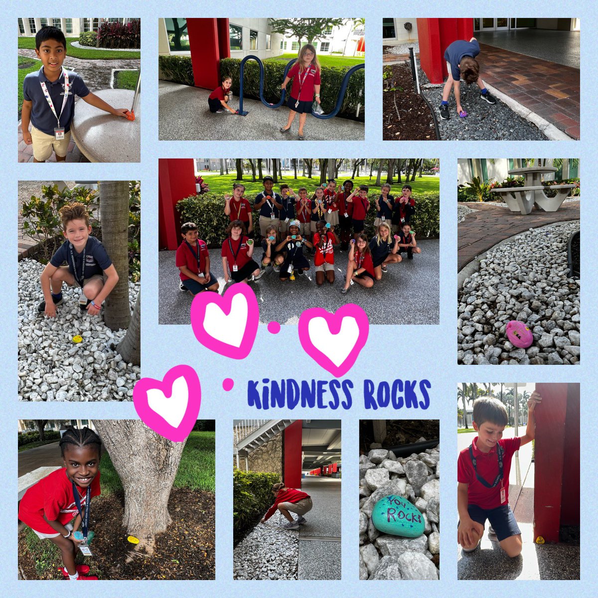Today we took a quick trip to <a href="/FloridaAtlantic/">Florida Atlantic University</a> to place our #ADHUSkindnessrocks around the breezeway. Hey @faustudents - if you find one, please post about it using the info on the back of the rock. We would love to know who it made smile 😊❤️ #kindnessrocks #firstgrade
