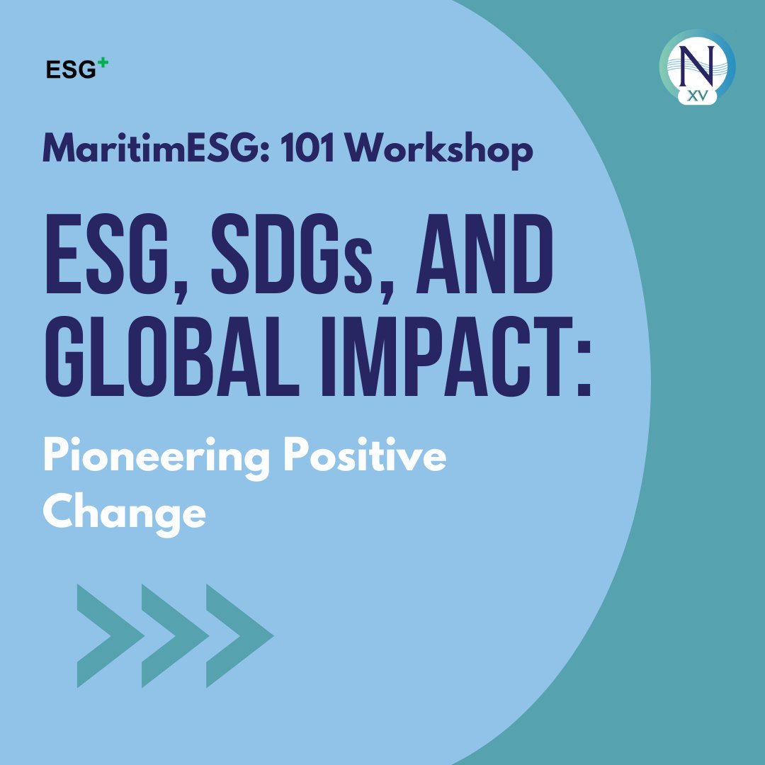 NAMEPA1's tweet photo. 🗓️Mark your calendar for Thursday, June 29th and join our exclusive two-hour workshop on the crucial elements that shape and drive sustainability in maritime operations.🌍
Enroll Now ➡️ https://t.co/rjfPWjXvuH
#ESGWorkshop #SDGs #GlobalImpact #SustainableFuture #MaritimeSector https://t.co/JnzDjFmaRl