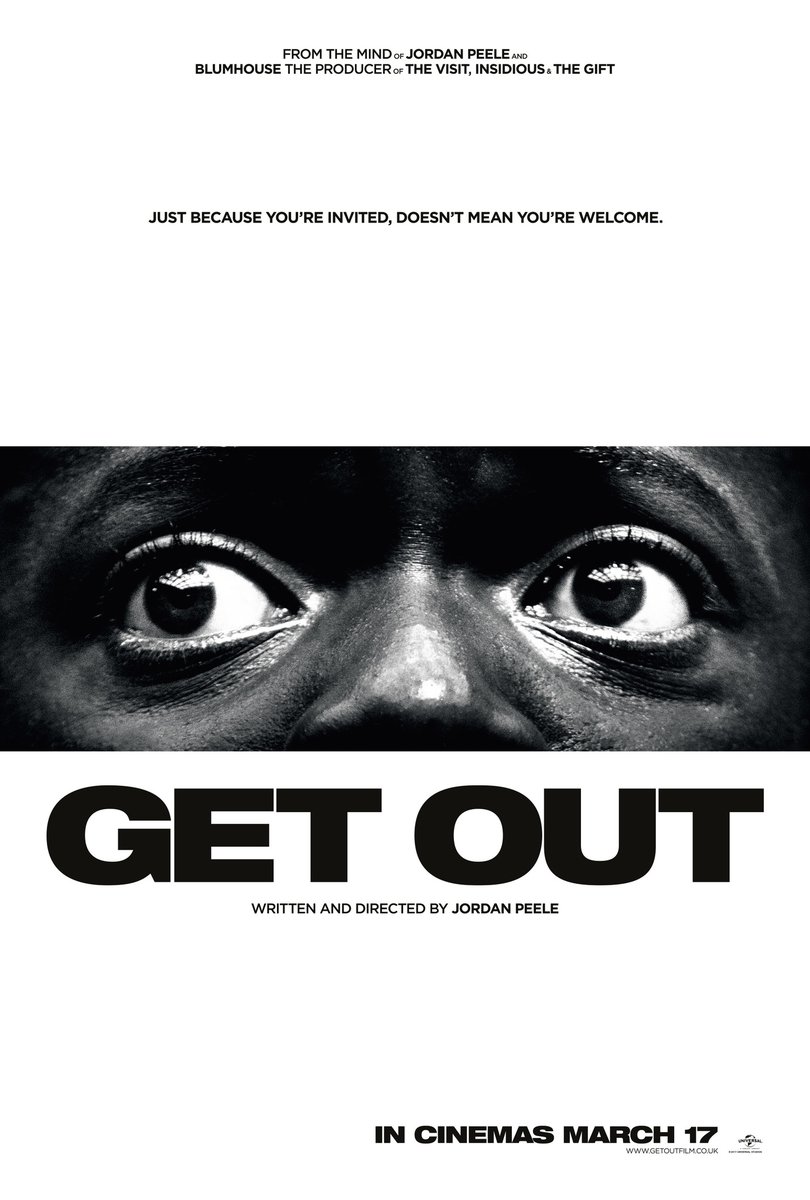 EeveeMoon08's tweet photo. 191 - Get Out (2017)
Esta fue mi primera película de #JordanPeele y la forma en que se luce con la dirección y la historia que presenta, me hizo sentir grados de incomodad inexplicables. De las tres que vi, esta es mi preferida.
#GetOut2017 8/10. ⭐ https://t.co/VpzTDAw4SK