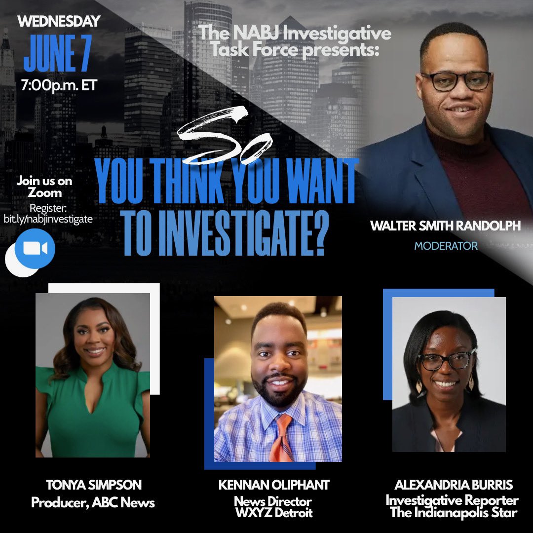 CierraReporter's tweet image. Happening now! Join us! The conversation is just starting. Had a quick @NABJ convention update about the @NABJInvestigate sessions in the works for Aug. Now hearing from our awesome panelists including @AllyBurris who’s currently at the #IndyStar