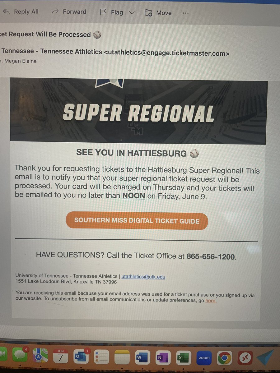 I requested these with the hope of getting them into the hands of a Vol fan! I’m shocked my request was fulfilled. So if you’re in need of 2 tickets, send me DM. #supervols #basevols #gbo 🧡