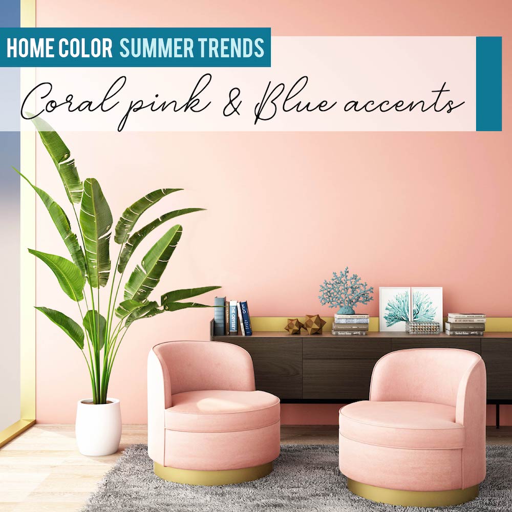 For a bold summer home style, combine coral pink and blue accents. #HomeStyles
Rose Marie Woel