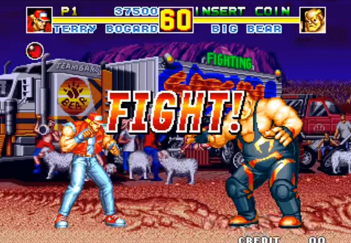 GamerDeMeia's tweet photo. 🕹️Fatal Fury Special
🏢SNK | 1993
🎛️Neo Geo MVS
👥1-2 jogadores
🎮Luta
📝Versão final da primeira fase da saga Fatal Fury. A fase do Duck King foi uma das artes mais lindas que eu vi nos anos 90. Pessoal reclama da versão do SNES mas também ficou sensacional.👊🕹️ #arcadeverse https://t.co/3P7XI6G6fA