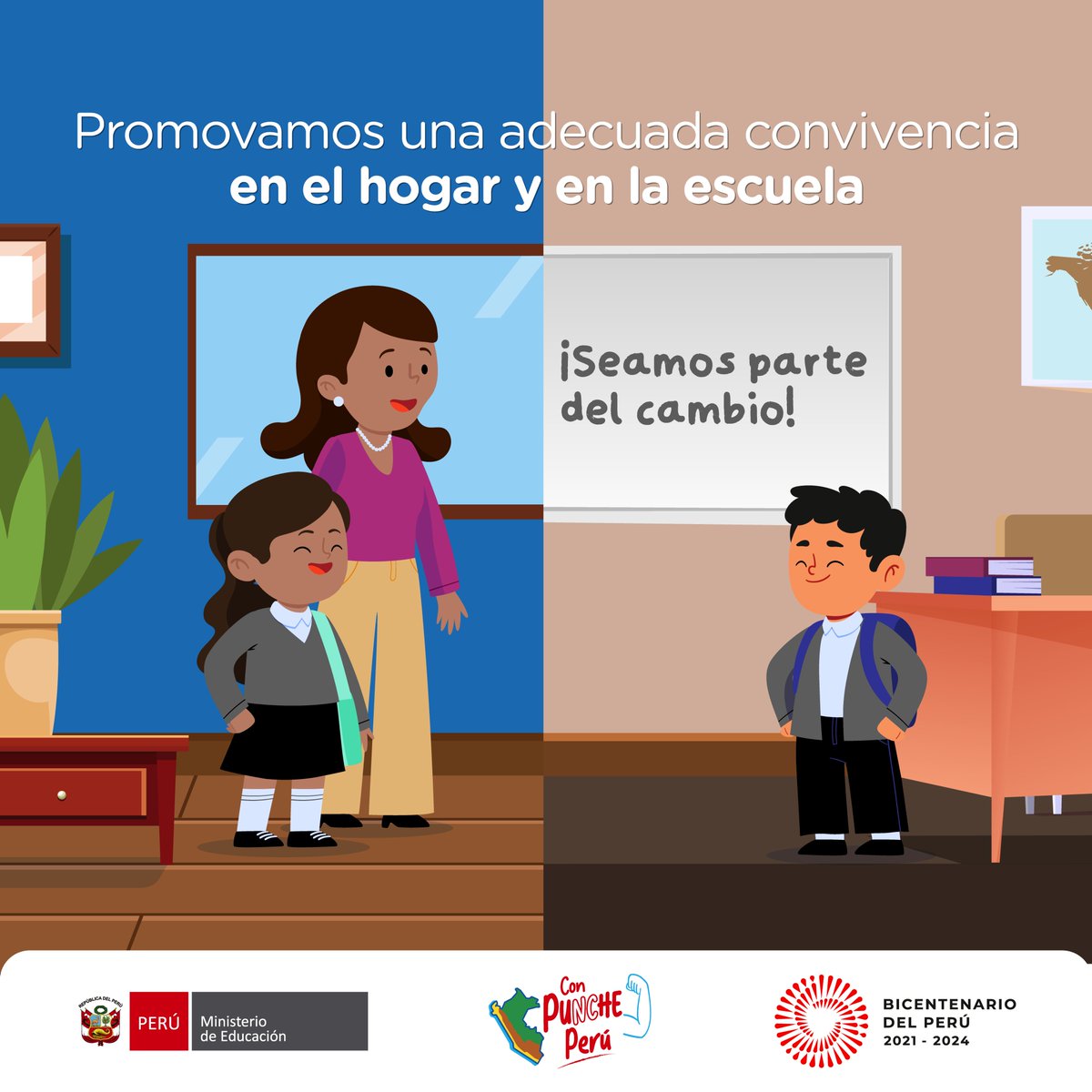 MineduPeru's tweet photo. 👨‍👨‍👧‍👦 Padres y madres de familia, sigamos estas recomendaciones para prevenir riesgos en la 🏫escuela. Recuerden que, como comunidad educativa, estamos unidos en esta importante labor.🤝

#EscuelasLibresDeViolencia #NoTeQuedesCallado https://t.co/BsmidPTAeg
