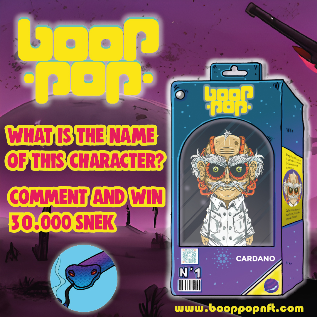 💥Boop Pop TRIVIA💥 

What is the name of this character?  
Answer and win 30.000 $SNEK 🐍 

✅Follow us @BoopPopNft 
✅Write the name of the character in the comments👇
✅❤&amp;🔁 
⌛48H

Web booppopnft.com

#CNFT #CNFTGiveaway #SNEKGiveaway #ADA #SNEK #CNFTCommunity #nft
