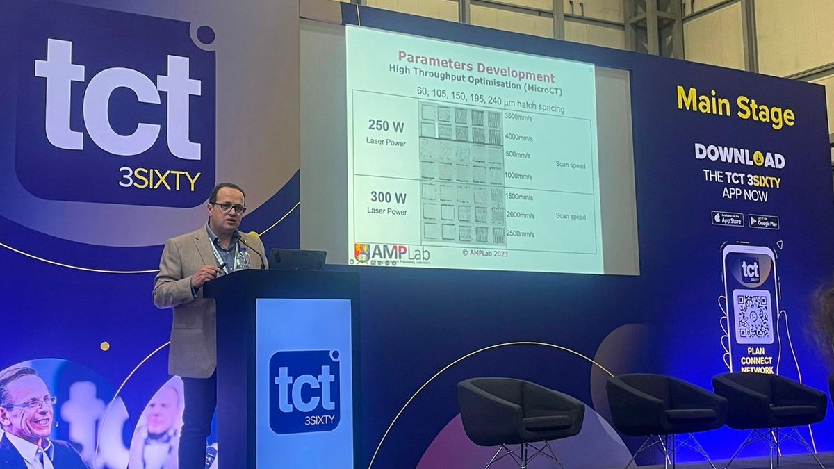MoatazAttallah's tweet photo. 3rd time on #TCT3Sixty main stage! Pleased to share @AMPLab_unibham's work on metal #additivemanufacturing. Hope to return again next year.

#3Dprinting @TCT3Sixty @TheTCTMagazine https://t.co/Ciec21XZwi