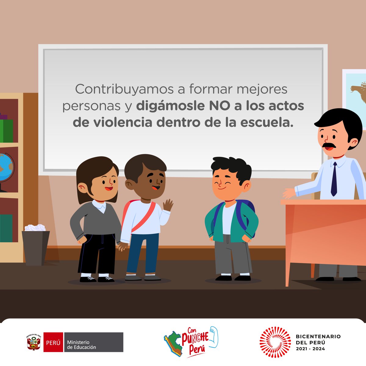 MineduPeru's tweet photo. 👨‍👨‍👧‍👦 Padres y madres de familia, sigamos estas recomendaciones para prevenir riesgos en la 🏫escuela. Recuerden que, como comunidad educativa, estamos unidos en esta importante labor.🤝

#EscuelasLibresDeViolencia #NoTeQuedesCallado https://t.co/BsmidPTAeg