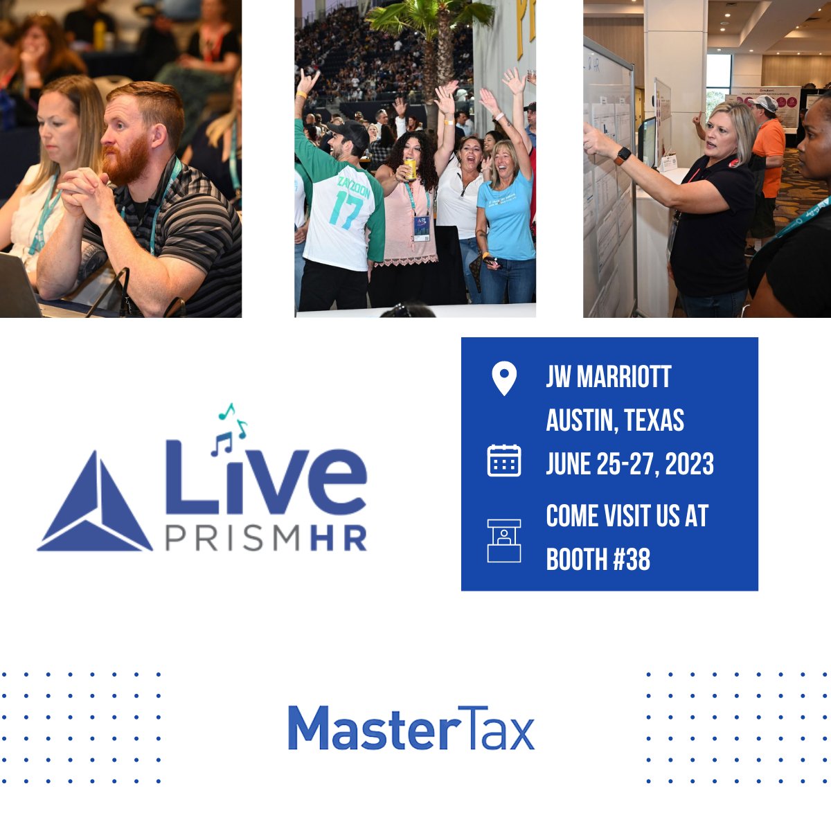 MasterTax's tweet image. Stop by Booth #38 at the #PrismHRLIVE Conference on June 25-27 and learn about how we can help you to manage your payroll tax filings.
#mastertax #payrolltaxes #taxes #conference