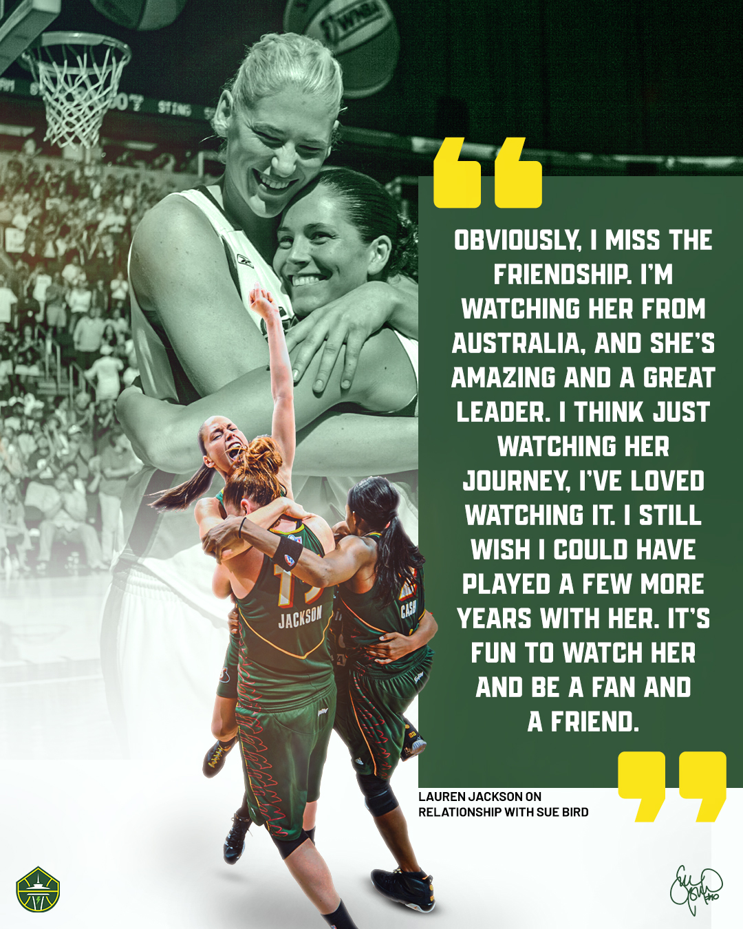 WNBA Sue Bird & Lauren Jackson サイン入り写真 Sue Bird, Lauren Jackson & Katie Smith Autographed 8x10