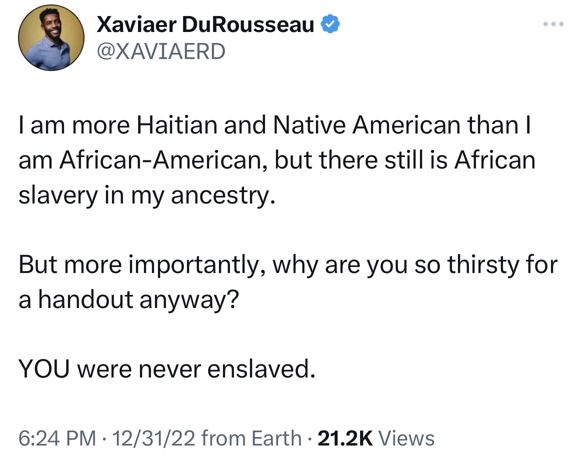 Sir, I’m gonna need you to mind your Haitian and Native American business then, because there ain’t no “we” here. 👀