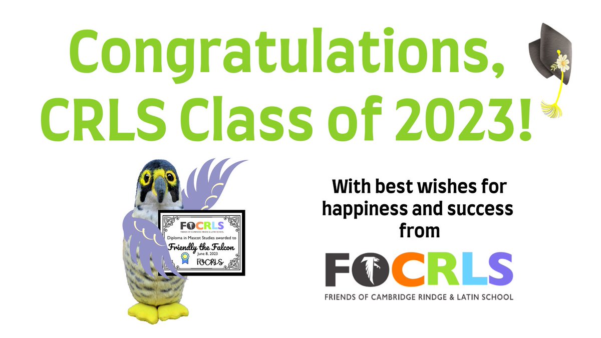 FOCRLS's tweet photo. Congratulations, @CRLStweets Class of 2023! You have overcome obstacles, attained goals, and made plans for the future. We already feel better about the world knowing you're going into it and will make big differences. https://t.co/sP842jBPZH