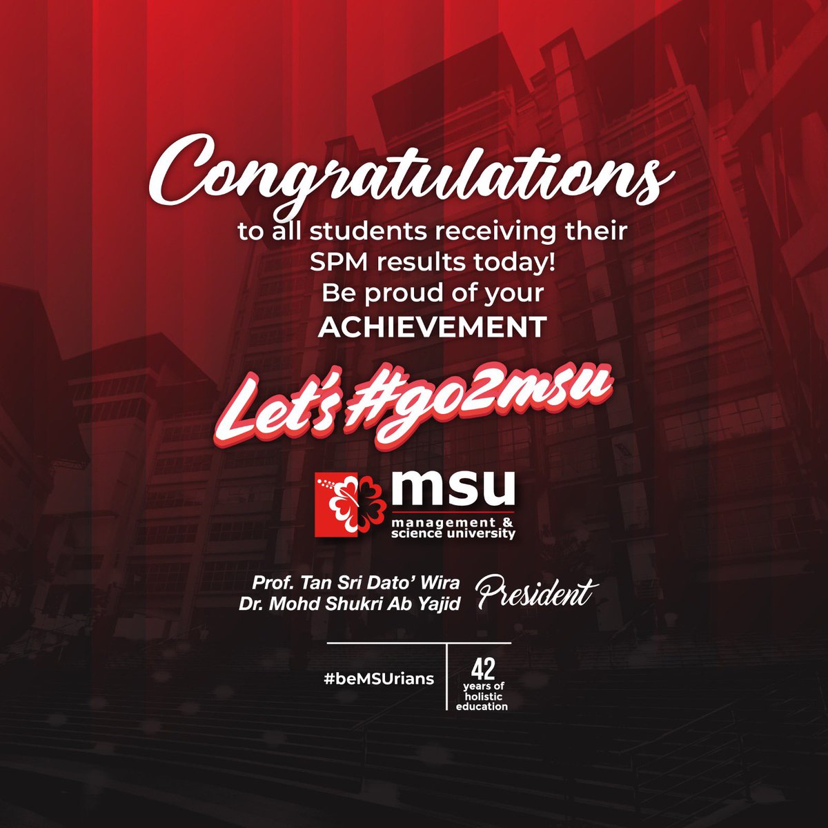 MohdShukriYajid's tweet photo. All the best &amp; congrats to all the #SPM2022 candidates! You've come this far, so keep going and achieve further success. We are proud of you! @MSUmalaysia @MSUcollege @YayasanMSU https://t.co/rfXauBRnTE