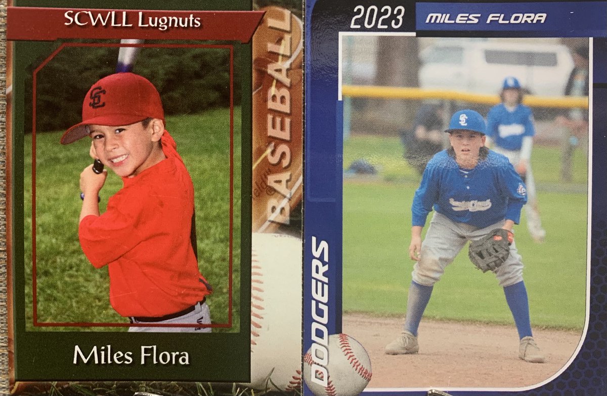 All_Miles's tweet photo. My first and last ⁦@SCWestsideLL⁩ baseball cards.❤️⚾️ @LittleLeague⁩ https://t.co/8gSY7EO25y