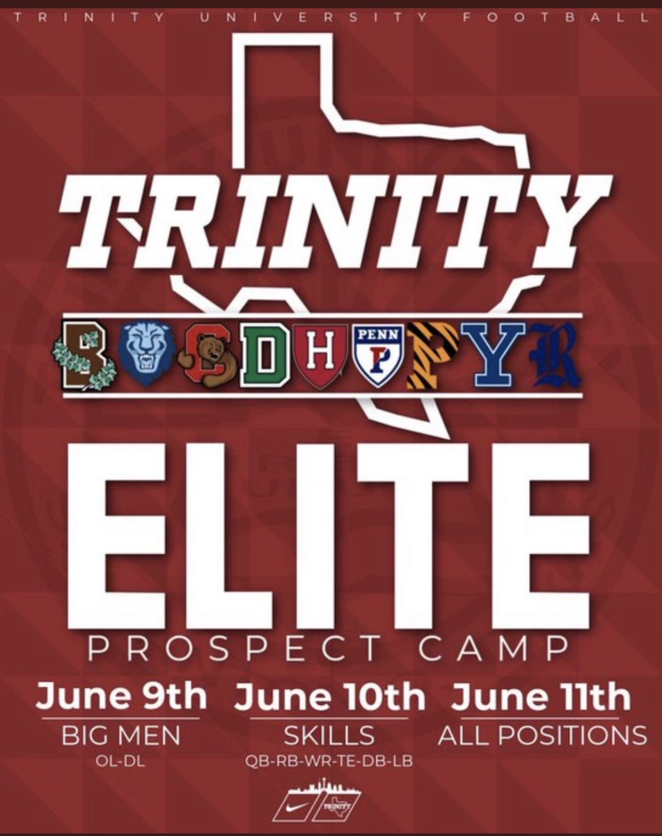 Looking forward to being at the Trinity big man camp this Friday. @ProsperRecruits @CoachSteamroll @ProsperEaglesFB @CoachHutti