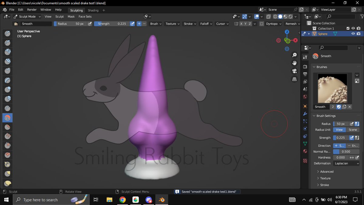 Playing around in Blender today and made one of our concepts. It's rough but I'm proud!

#fantasytoys #fantasydildo #baddragon #baddragongirl #nsfwtwt #sextoys #SmallBusiness #sexpositive #fantasysextoy #bodysafesilicone #bodysafetoys