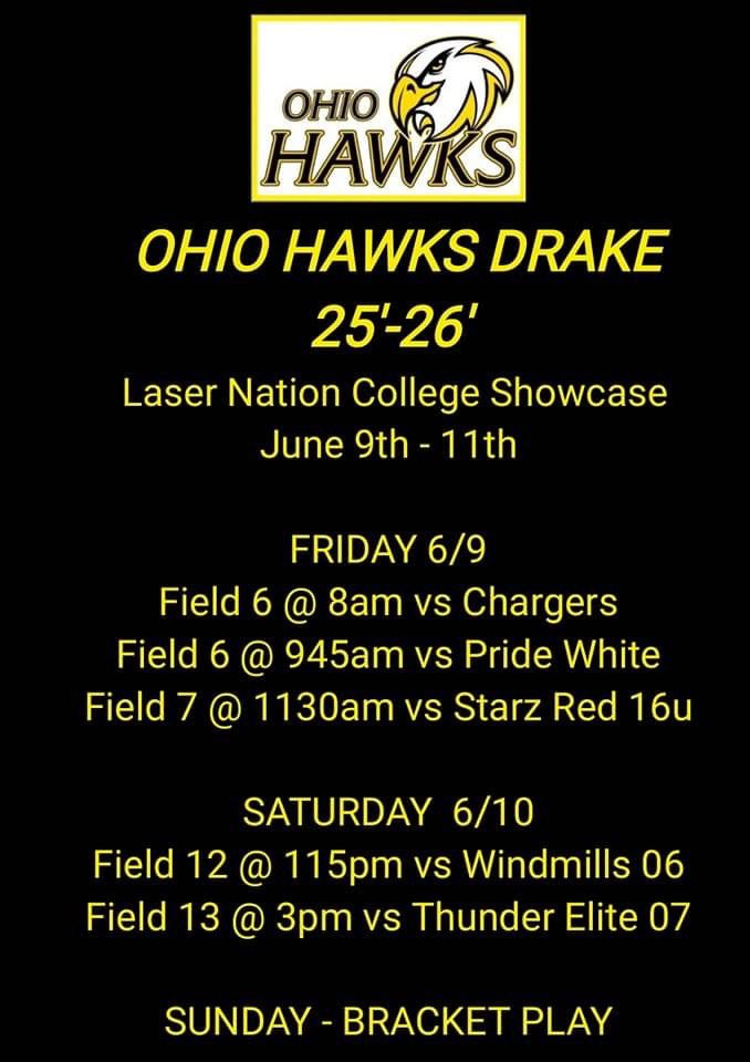 Ready to start off our season at Lasers Nation College Showcase this weekend! Go Hawks!! <a href="/hawksdrake/">Ohio Hawks Drake 2025/26</a>