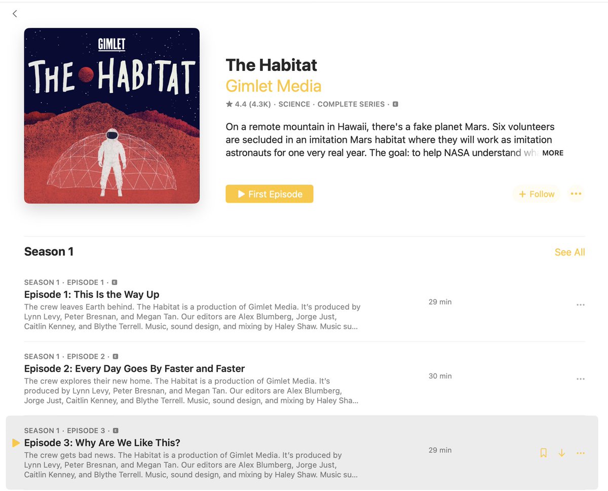 THE HABITAT is the show i am most proud of having helped create. we were promised repeatedly that it would never be made exclusive (it was produced before gimlet got sold). surprise surprise, it was made exclusive, and it's been behind the spotify wall for years... UNTIL NOW!