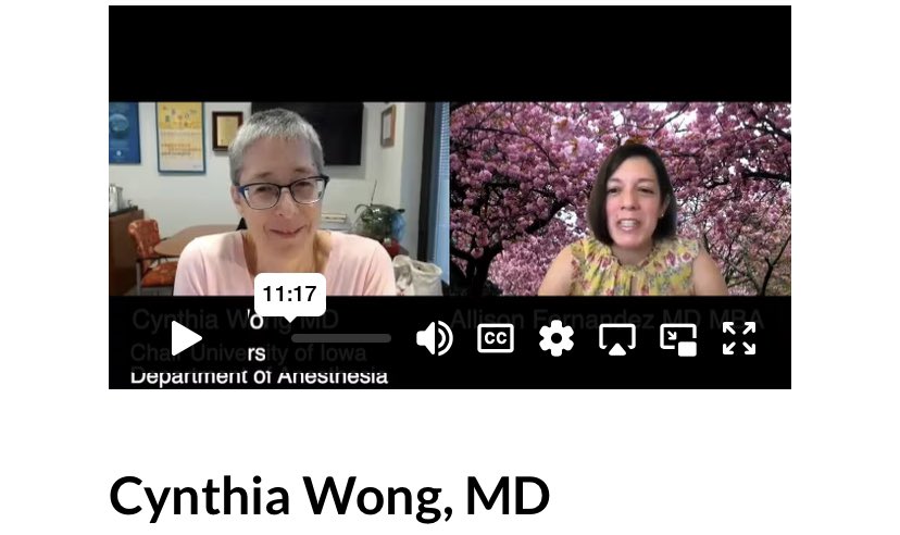 Watch Cynthia Wong MD talk about her experiences and advice to overcome imposter syndrome asahq.org/education-and-… @ASALifeline @SOAPHQ @sambahq @SEAnesHQ @FutureAnesRes @womenMDinanesth @WomenInCTAnes @RUBraveEnough @TransplantAnes @RCoANews @TheNZSA @ESRA_Society @ESRA_trainees