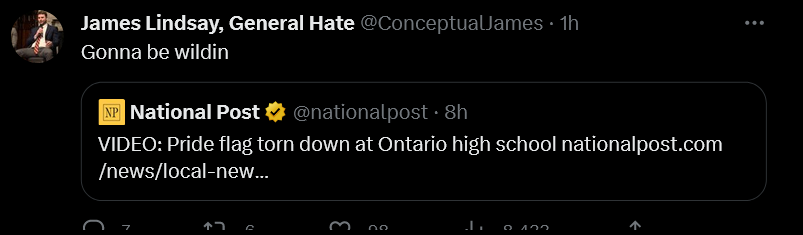 Going in for the destruction of private property now.

already observed but worth saying again: Once these moral panics start on the rightwing, there is almost no limit to their brazen destructive capacity historically.

#brokenWindows