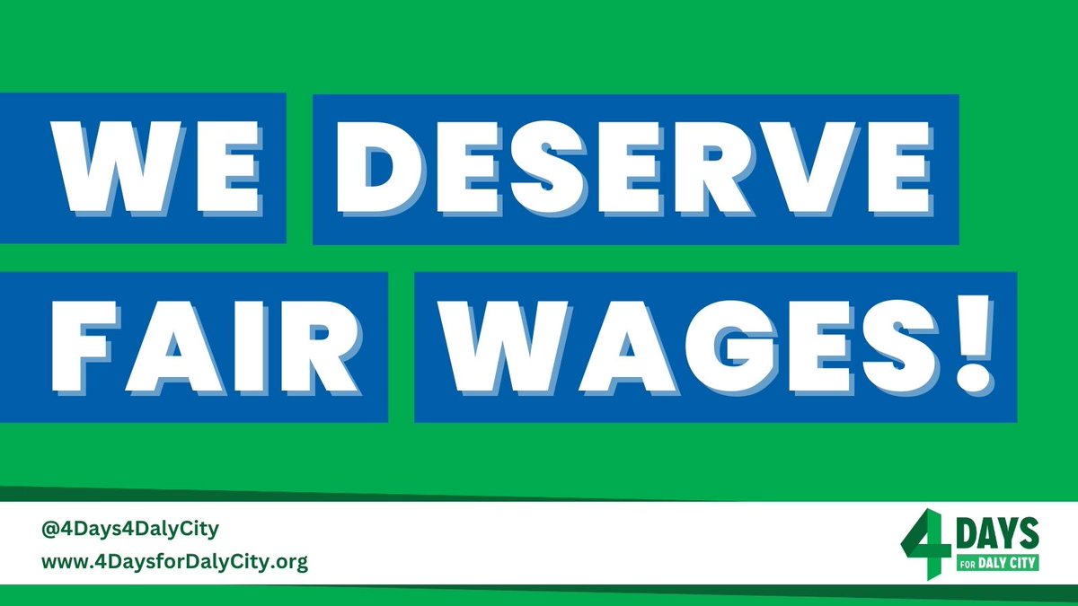 4Days4DalyCity's tweet photo. We’re fighting for a contract with fair pay, strong benefits, and a 4-day work week, so we can keep working the jobs we love in the city we love! https://t.co/dyFy5yVLiD