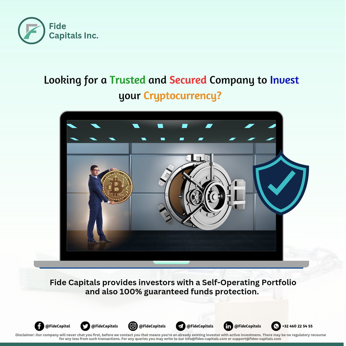 FideCapitals's tweet photo. Fide Capitals provides Safe, Sound, Trusted and Secure Cryptocurrency Investment to Investors.
.

#securedinvestment #investment #moldex #condo #realpropertiesph #moldexrealty #moldexhomes #moldexproperties #moldexcondos #october #yearsofmoldexrealty #condominium #realestate https://t.co/yRXjVzsY1m