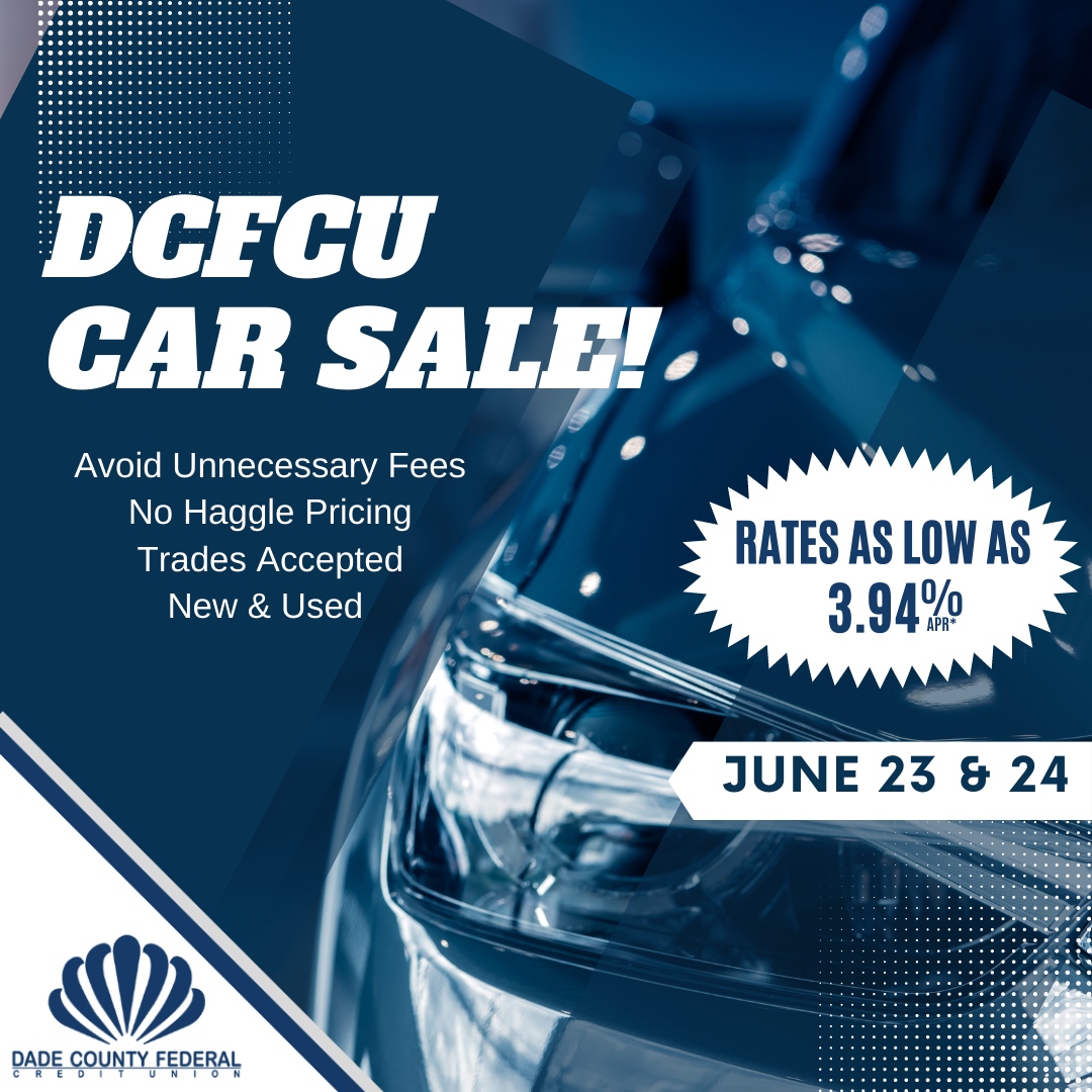 DCFCU's tweet photo. The best way to buy a new car in South Florida is at the DCFCU Car Sale! Join us at our Main Branch in Doral on Friday, June 23rd, and Saturday, June 24th. Save time and apply online, at https://t.co/6Z0OF5E3M7
#dcfcu #carsale https://t.co/lVHhmEYmda