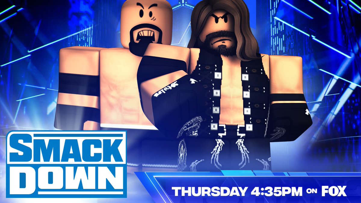 _WWERoblox's tweet photo. -THURSDAY-
#Bac takes on the United States Champion #Masonmicintyre
-
@KyLeesCrazy speaks out tomorrow can anyone step up to her...? (彼女が来ます)
-
@12chopz takes on @BloxyStyles
-
@Melissa222x goes one on one with #Gabstratton
#SmackDown https://t.co/qDdfKsNGC4