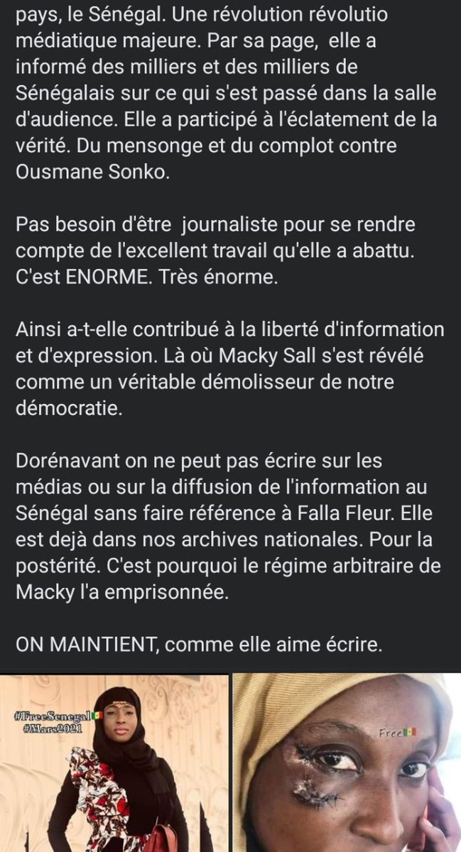 Le_Patriote_221's tweet photo. Bel hommage de Ayach Bielsa à notre Falla Fleur nationale, emprisonnée injustement par le régime dictatorial finissant de Machiavel pour son engagement patriotique.
#FreeSenegal
#FreeFalla
#FreeAllPoliticalHostages https://t.co/BAa27jbvHU