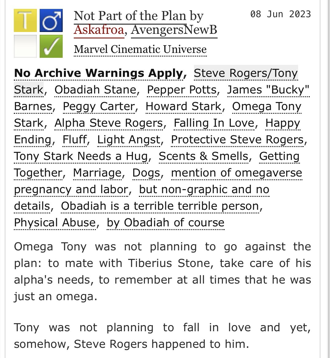 Posted my stony RBB 2023 work finally, inspired by the most beautiful art by @mairi archiveofourown.org/works/47667175 #stony #stevetony