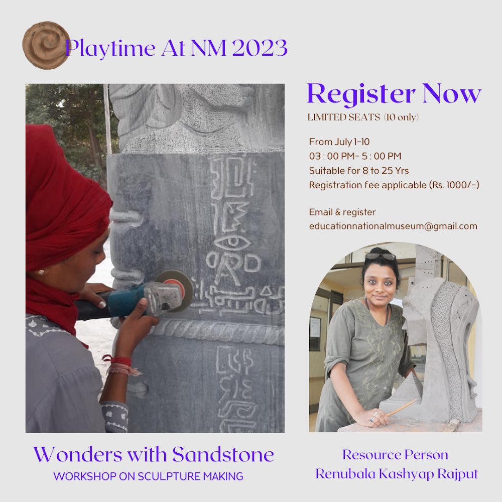 #WorkshopAlert This June join us for our Summer programme and delve into the art of Sculpture-making, taking inspiration from the NM collection. 

#PlaytimeAtNM #SculptureMaking #ArtWorkshop #IndianHeritage #NMLearning 

@PIB_India @PIBCulture @MinOfCultureGoI @AshishGoyal_IIS