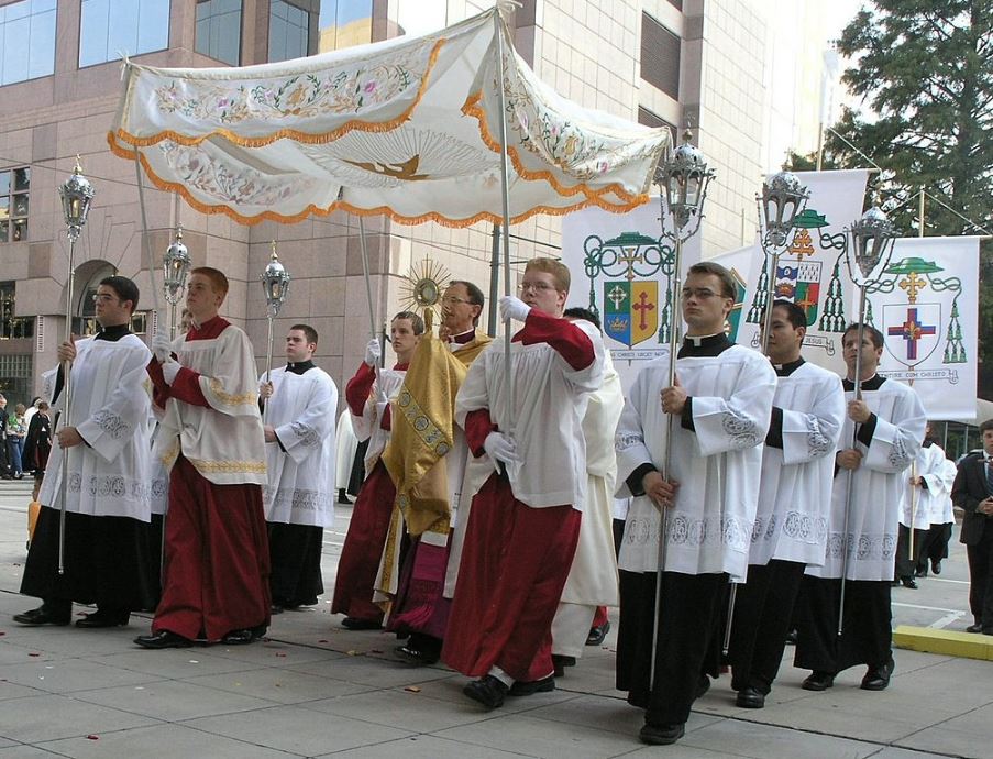 #8juin - Fête Dieu (Saint Sacrement)  - 1ère classe ⚪ - « C’est là le pain qui est descendu du ciel : il n’en est point comme de vos pères qui ont mangé la manne et qui sont morts; celui qui mange de ce pain vivra éternellement. » Jn 6,59