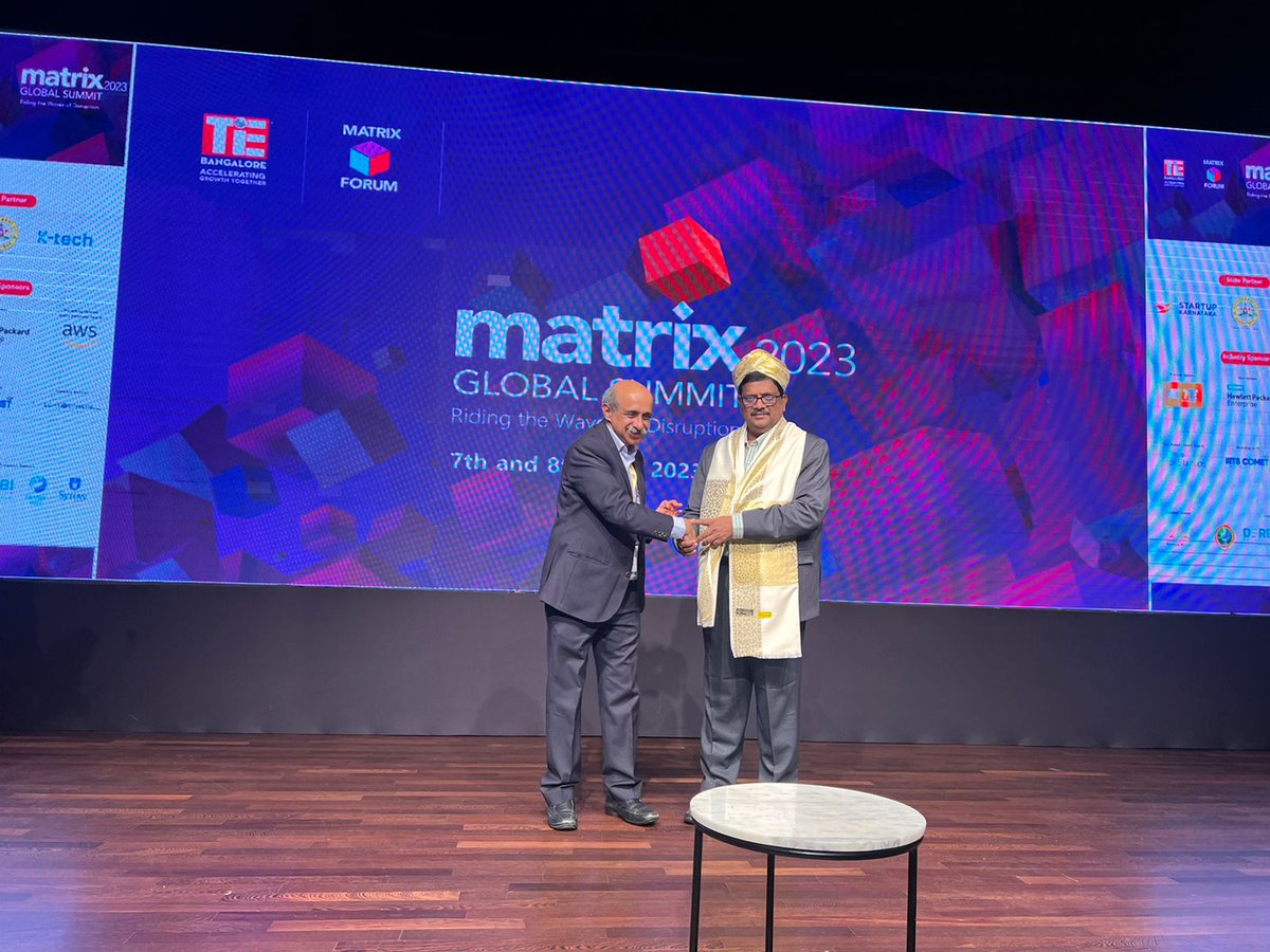 karnatakadem's tweet photo. KDEM at TiE Bangalore, Matrix Forum Matrix Global Summit 2023
Keynote Speech by BV Naidu, Chairman, KDEM.
He addressed the gathering on the growth of IT Products and Services and startup ecosystem in Karnataka
#kdem #tiebangalore #matrixglobalsummit https://t.co/8uHWrksAkp